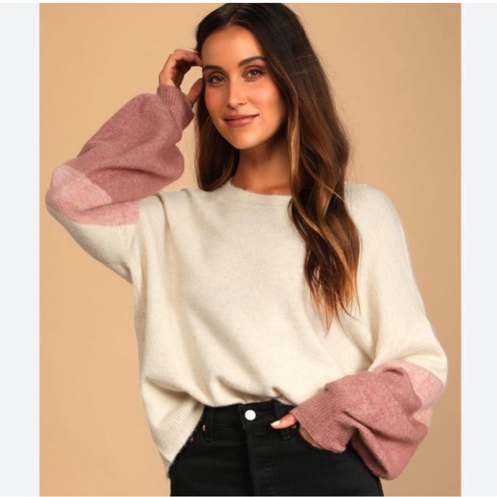 Lulus Bell Sleeved Colorblock Sweater